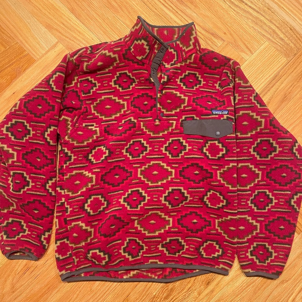 Patagonia Red Aztec Fleece Pullover